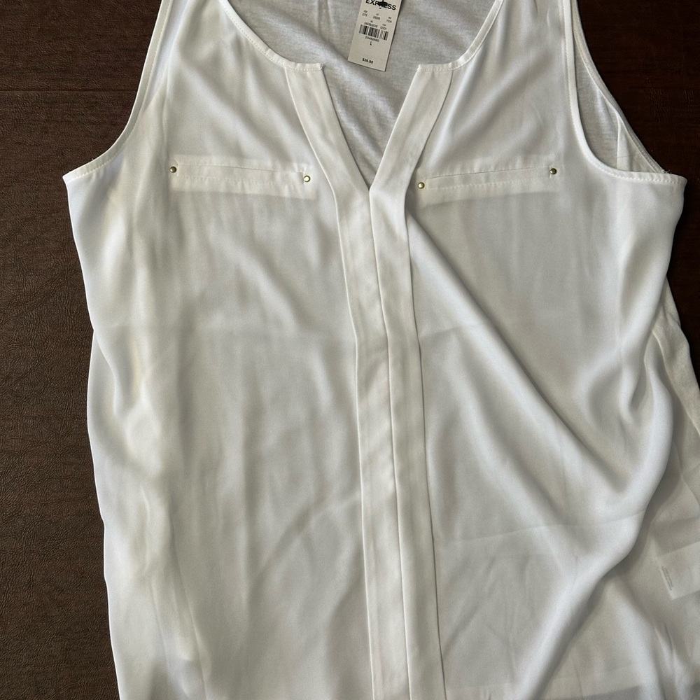 Express White Sleeveless Tank Top